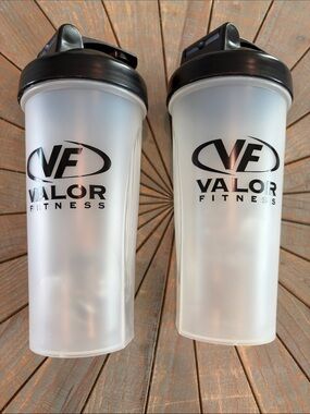 Brand new- set of 2 Valor Fitness Shaker Bottles.